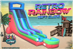 18' Retro Rainbow Water Slide