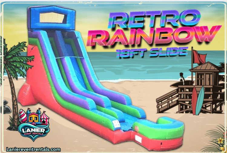 18' Retro Rainbow Water Slide