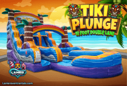18' Tiki Plunge Dual Lane Water Slide