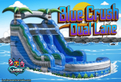 15' Blue Crush Dual Lane Water Slide