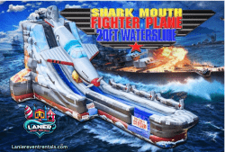 20' Shark Mouth Fighter Jet Water Slide