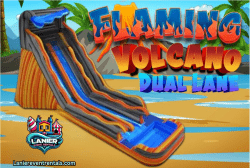 20' Flaming Volcano Dual Lane Dry Slide