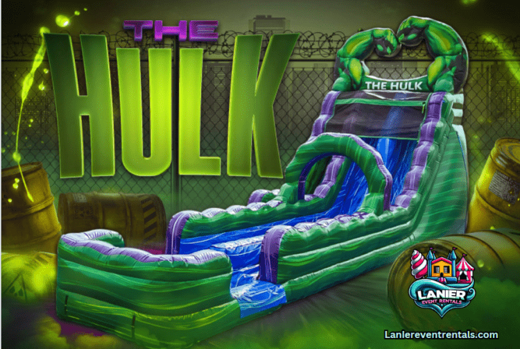 20' Hulk Smash Dual Lane Water Slide