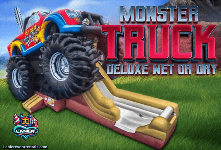 Monster Truck Deluxe XL Bounce and 15' Slide