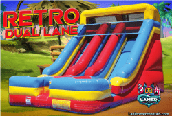 18' Dual Lane Retro Fun Dry Slide