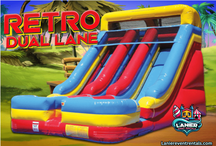 18' Dual Lane Retro Fun Dry Slide
