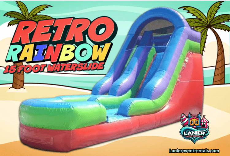 15' Retro Rainbow Dry Slide