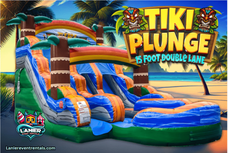 15' Tiki Plunge Dual Lane Dry Slide