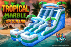 15' Tropical Marble Dual Lane Water Slide