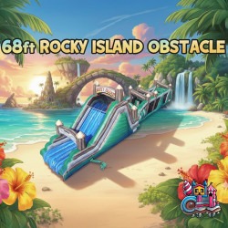 68' Rocky Island Obstacle Course and Slide